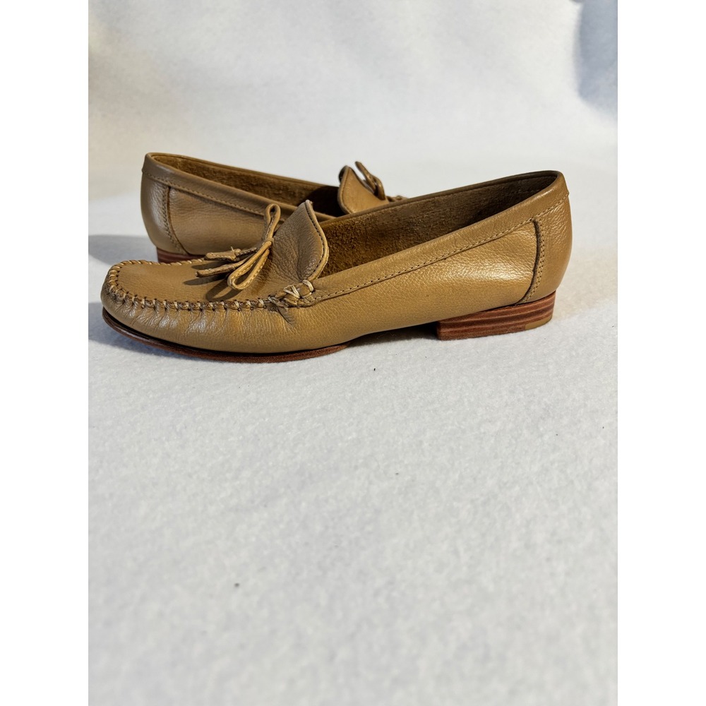 Van Eli Softee Pena Tan Leather Tassel Loafers Size 7 S Made in Brazil